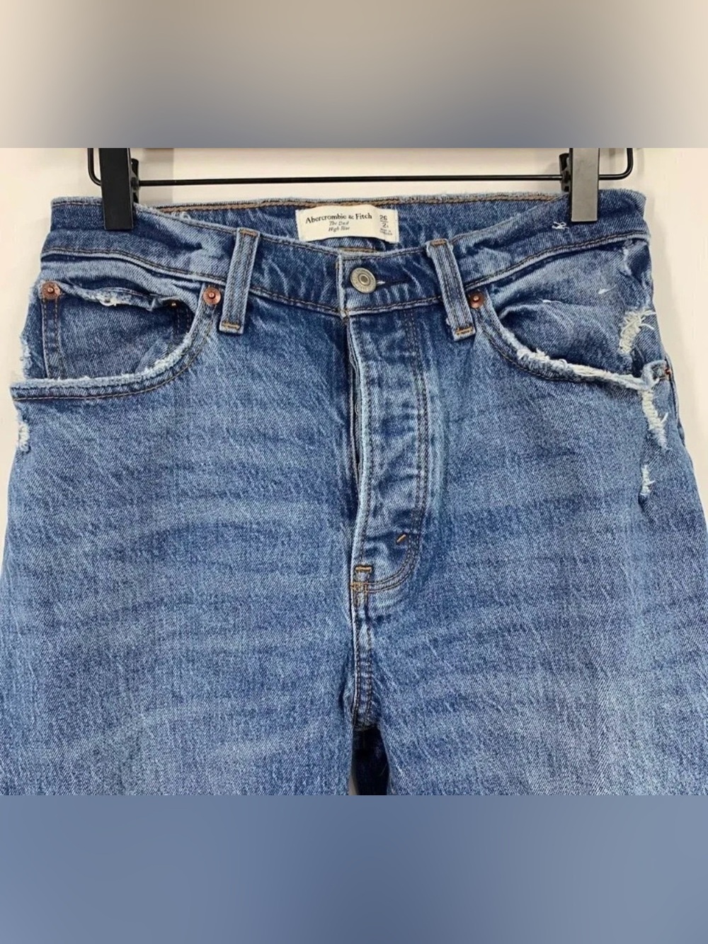 Abercrombie & Fitch Distressed Dad High-Rise Jeans. Size 26/2. - Picture 5 of 16
